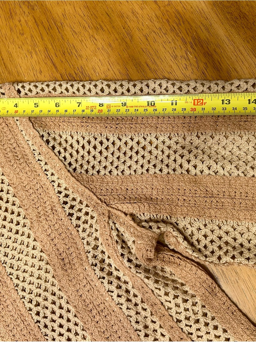 Solitaire Crochet Flower Hem Top - Tan & Cream Medium - Picture 7 of 7